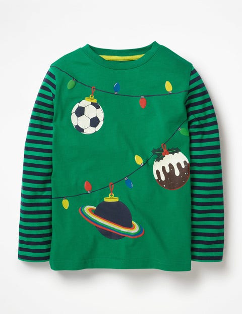 Festive T-Shirt - Watercress Green Baubles Festive T-Shirt - Watercress Green Baubles