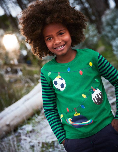 Festive T-Shirt - Watercress Green Baubles Festive T-Shirt - Watercress Green Baubles