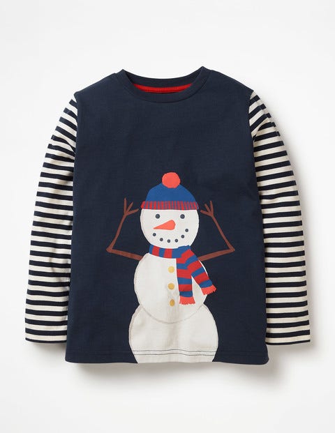Festive T-Shirt - School Navy Snowman Festive T-Shirt - School Navy Snowman