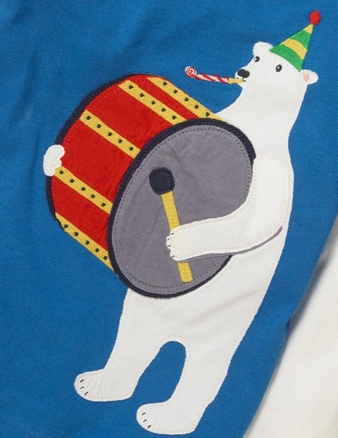 Oberteil Mit Partytier - Daphneblau, Eisbär Oberteil Mit Partytier - Daphneblau, Eisbär