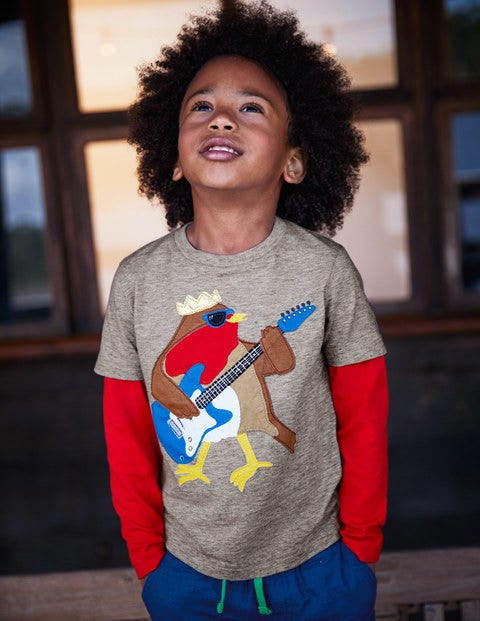 Party Animal T-Shirt - Grey Marl Rockin' Robin Party Animal T-Shirt - Grey Marl Rockin' Robin