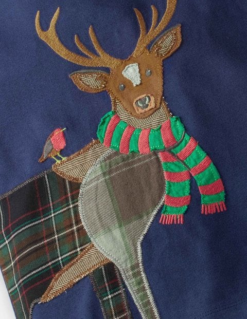 Patchwork Animal T-Shirt - Starboard Blue Deer Patchwork Animal T-Shirt - Starboard Blue Deer