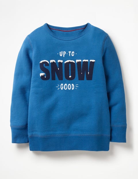 Festive Graphic Sweatshirt - Daphne Blue Up To Snow Good Festive Graphic Sweatshirt - Daphne Blue Up To Snow Good