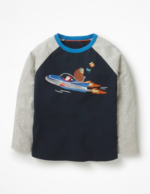 Festive Superstitch Raglan - Midnight Blue Space Santa Festive Superstitch Raglan - Midnight Blue Space Santa