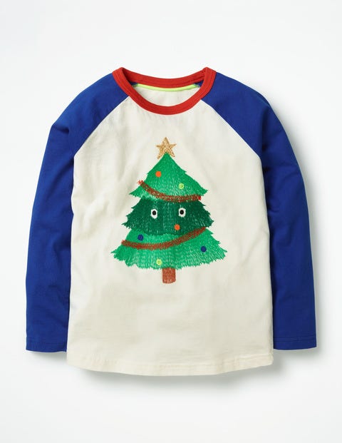 Festive Superstitch Raglan - Ecru Tree Monster Festive Superstitch Raglan - Ecru Tree Monster