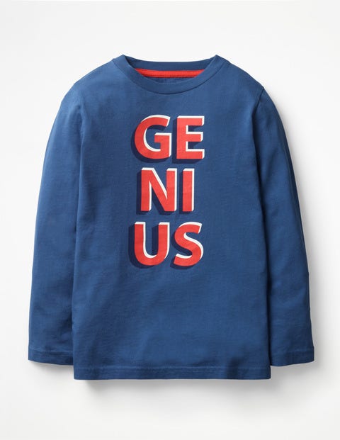 Glow-In-The-Dark Word T-Shirt - Lagoon Blue Genius Glow-In-The-Dark Word T-Shirt - Lagoon Blue Genius