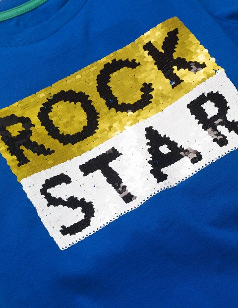 Superstar-T-Shirt Mit Pailletten - Orionblau, Rockstar Superstar-T-Shirt Mit Pailletten - Orionblau, Rockstar
