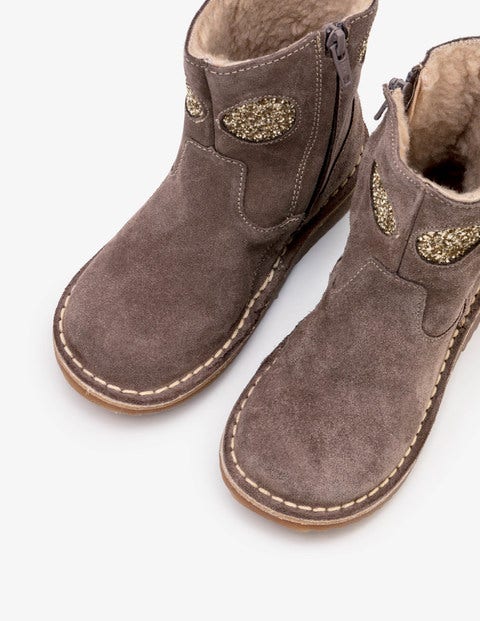 Short Leather Boots - Mouse Brown Short Leather Boots - Mouse Brown