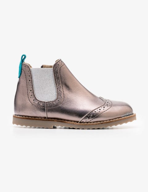 Leather Chelsea Boots - Pewter Metallic Leather Chelsea Boots - Pewter Metallic