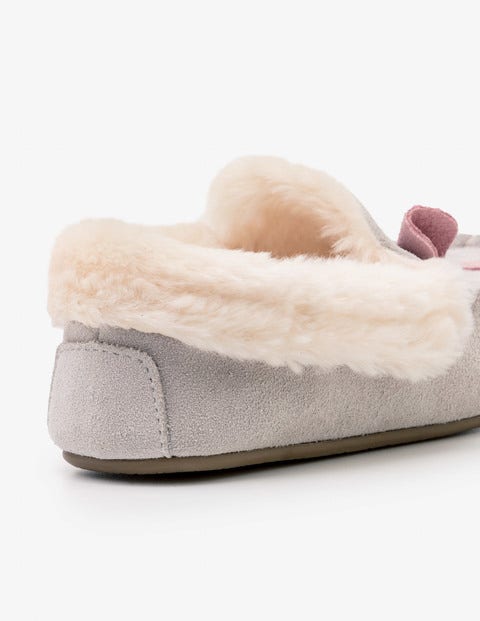 Novelty Suede Slippers - Shale Grey Novelty Suede Slippers - Shale Grey