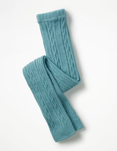 Cable Footless Tights - Delphinium Blue Cable Footless Tights - Delphinium Blue