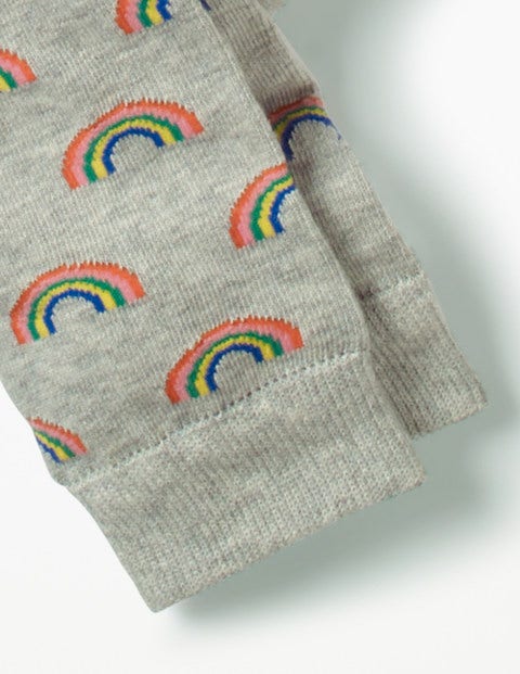 Patterned Footless Tights - Grey Marl Rainbow Patterned Footless Tights - Grey Marl Rainbow
