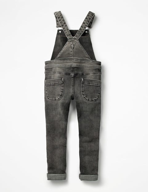 Skinny Fit Denim Overalls - Grey Wash Denim Skinny Fit Denim Overalls - Grey Wash Denim