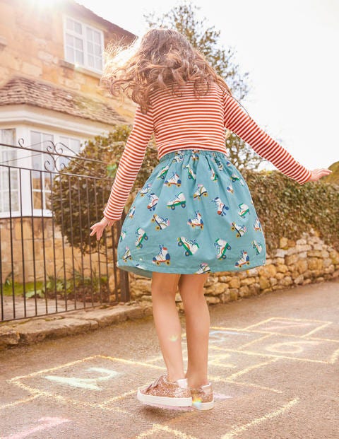 Hotchpotch Tie-Waist Dress - Blue Roller Skates Hotchpotch Tie-Waist Dress - Blue Roller Skates