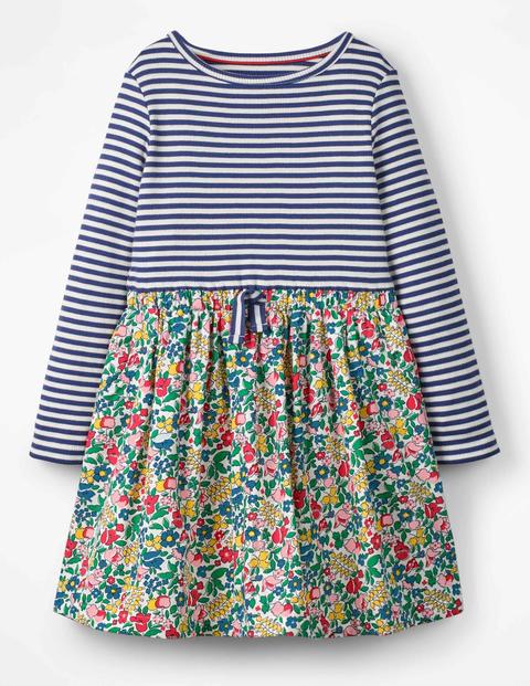 Hotchpotch Tie-Waist Dress - Multi Flowerbed Hotchpotch Tie-Waist Dress - Multi Flowerbed