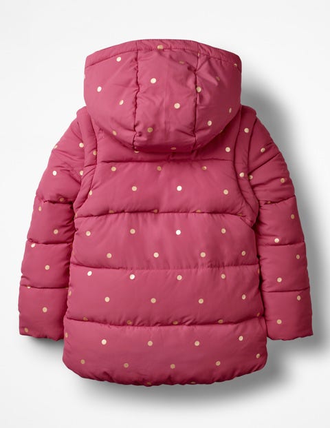 Kuschelige 2-In-1-Jacke Mit Wattierung - Rosenblütenrosa/Gold, Getupft Kuschelige 2-In-1-Jacke Mit Wattierung - Rosenblütenrosa/Gold, Getupft
