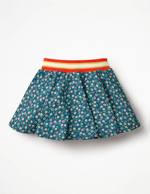 Colourful Skater Skirt - Starboard Blue Retro Daisies Colourful Skater Skirt - Starboard Blue Retro Daisies