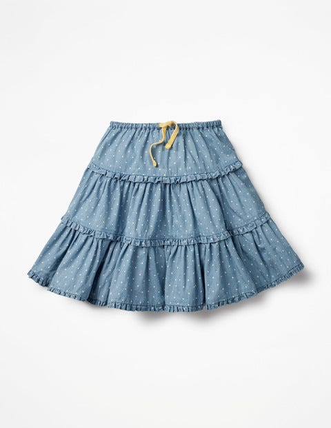 Twirly Frilly Skirt - Chambray Pin Spots Twirly Frilly Skirt - Chambray Pin Spots