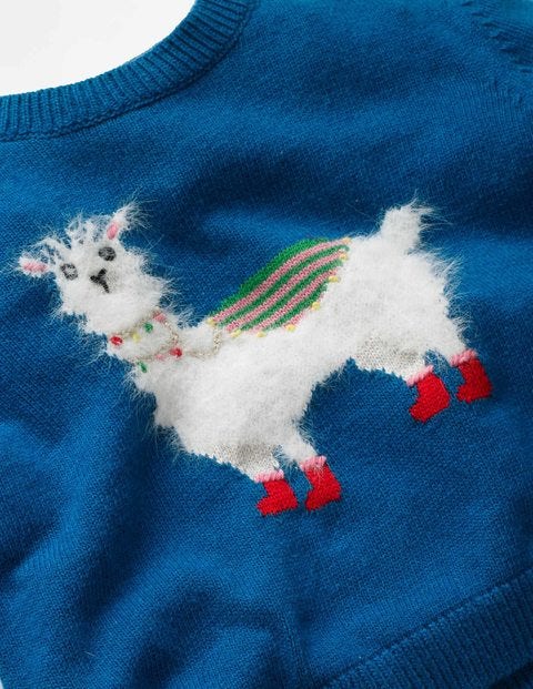 Animal Antics Sweater - Cobalt Blue Llama Animal Antics Sweater - Cobalt Blue Llama