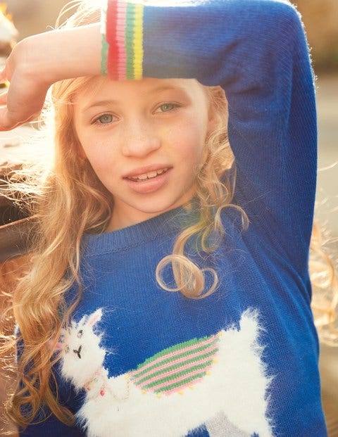 Animal Antics Sweater - Cobalt Blue Llama Animal Antics Sweater - Cobalt Blue Llama