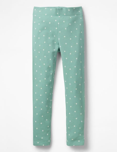 Fun Cosy Leggings - Jungle Green Marl Ecru Stars Fun Cosy Leggings - Jungle Green Marl Ecru Stars