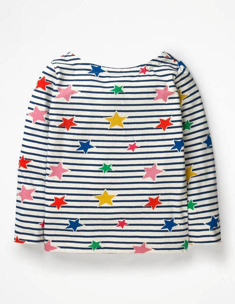 Fun Breton T-Shirt - Ecru/Starboard Blue Star Fun Breton T-Shirt - Ecru/Starboard Blue Star