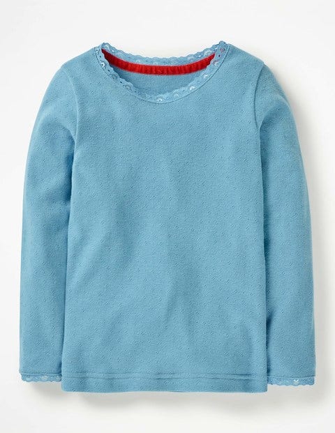Supersoft Pointelle T-Shirt - Heavenly Blue Supersoft Pointelle T-Shirt - Heavenly Blue