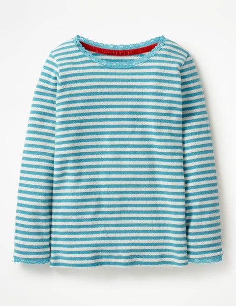 Supersoft Pointelle T-Shirt - Delphinium Blue/Ecru Supersoft Pointelle T-Shirt - Delphinium Blue/Ecru