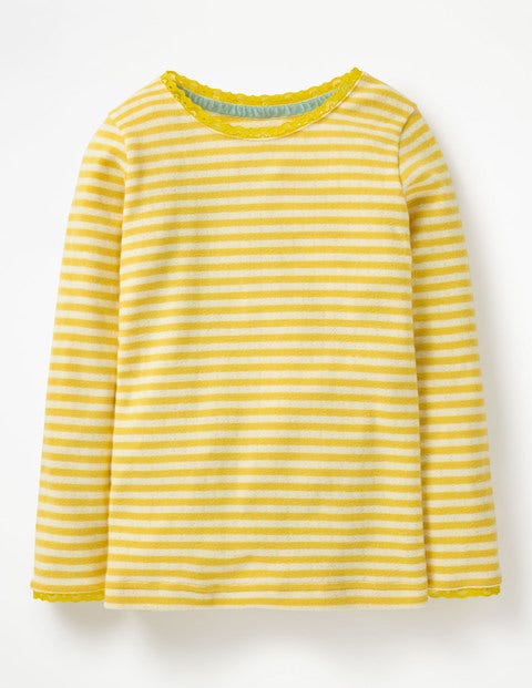 Supersoft Pointelle T-Shirt - Honeycomb Yellow/Ecru Supersoft Pointelle T-Shirt - Honeycomb Yellow/Ecru