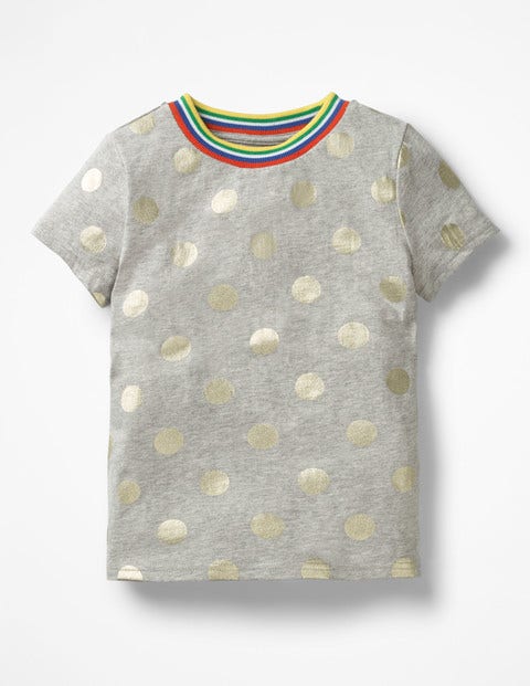 Time-To-Shine T-Shirt - Grey Marl/Gold Foil Spot Time-To-Shine T-Shirt - Grey Marl/Gold Foil Spot