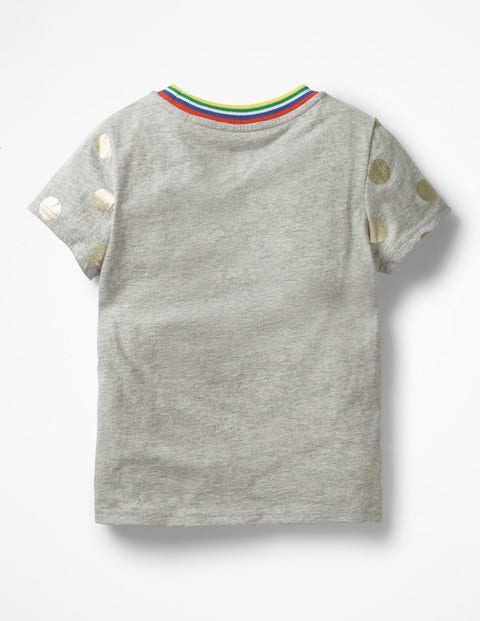 Time-To-Shine T-Shirt - Grey Marl/Gold Foil Spot Time-To-Shine T-Shirt - Grey Marl/Gold Foil Spot