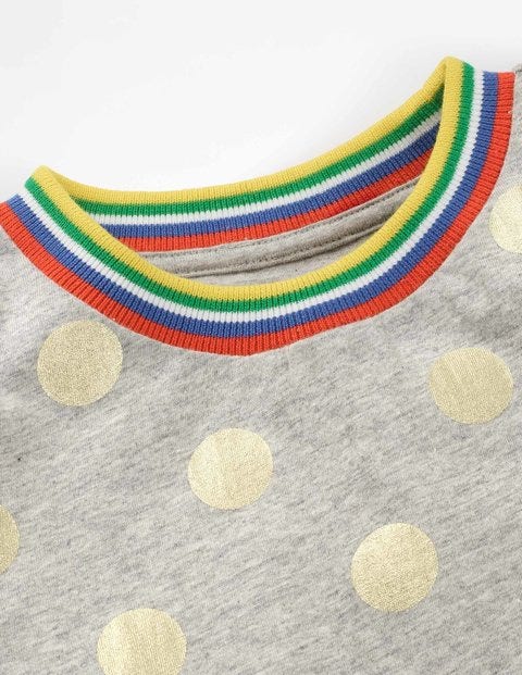 Time-To-Shine T-Shirt - Grey Marl/Gold Foil Spot Time-To-Shine T-Shirt - Grey Marl/Gold Foil Spot