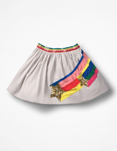 Sequin Appliqué Woven Skirt - Shale Grey Shooting Stars Sequin Appliqué Woven Skirt - Shale Grey Shooting Stars