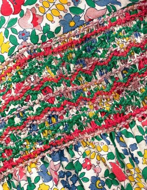 Long-Sleeved Smocked Dress - Multi Flowerbed Long-Sleeved Smocked Dress - Multi Flowerbed