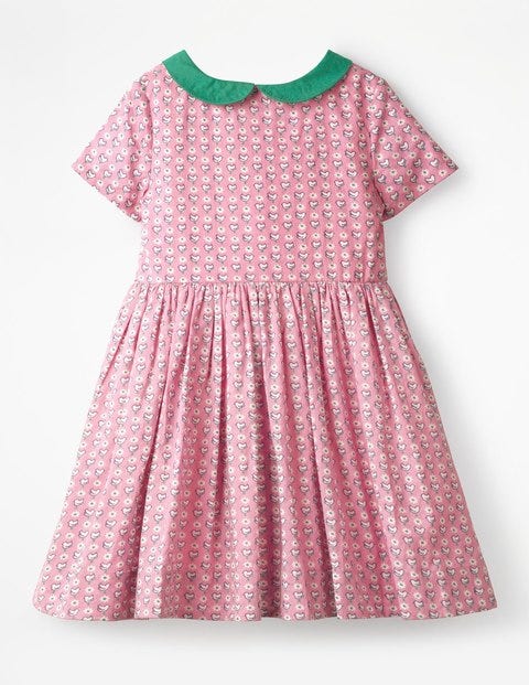 Collared Nostalgic Dress - Formica Pink Geo Birds Collared Nostalgic Dress - Formica Pink Geo Birds