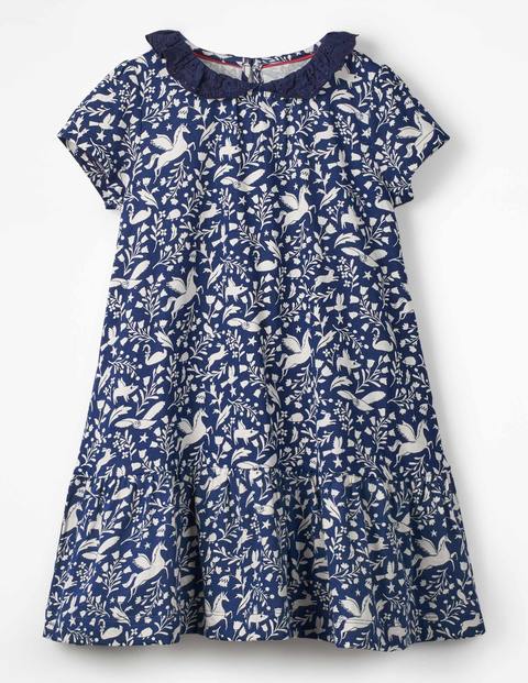 Kurzärmliges Jerseykleid - Berliner Blau, Besondere Tiere Kurzärmliges Jerseykleid - Berliner Blau, Besondere Tiere