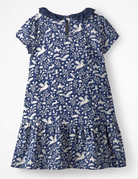 Kurzärmliges Jerseykleid - Berliner Blau, Besondere Tiere Kurzärmliges Jerseykleid - Berliner Blau, Besondere Tiere