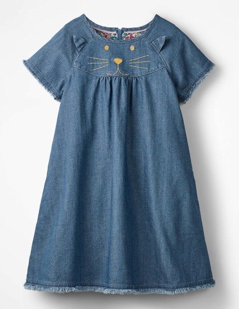 Denim Novelty Dress - Mid Vintage Denim Novelty Dress - Mid Vintage