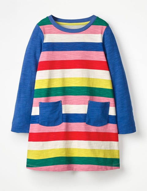 Stripy Jersey Dress - Rainbow Stripe Stripy Jersey Dress - Rainbow Stripe