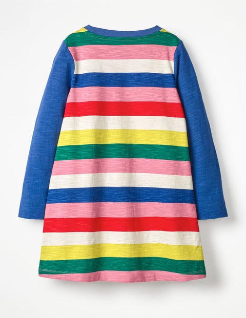 Stripy Jersey Dress - Rainbow Stripe Stripy Jersey Dress - Rainbow Stripe