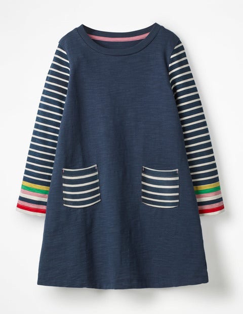 Stripy Jersey Dress - School Navy Stripy Jersey Dress - School Navy