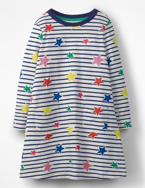 Stripy Jersey Dress - Star Stripe Stripy Jersey Dress - Star Stripe