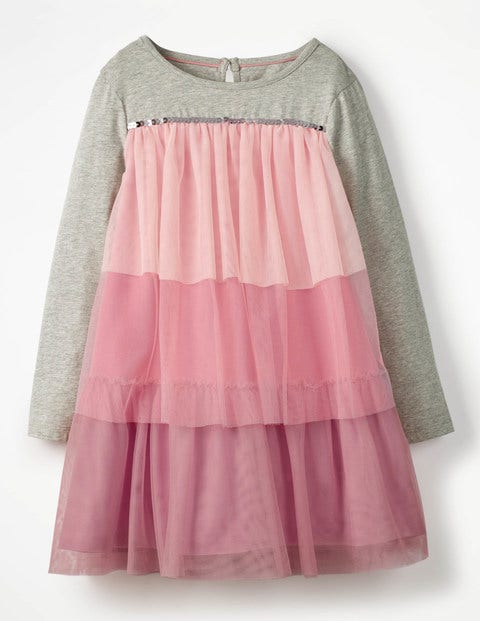 Jersey Tulle Dress - Rose Pink Ombré Jersey Tulle Dress - Rose Pink Ombré