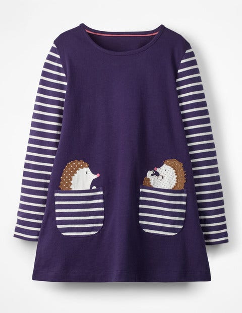 Animal Pocket Tunic - Prussian Blue Hedgehog Animal Pocket Tunic - Prussian Blue Hedgehog