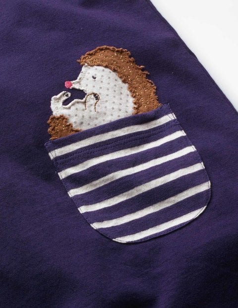 Animal Pocket Tunic - Prussian Blue Hedgehog Animal Pocket Tunic - Prussian Blue Hedgehog
