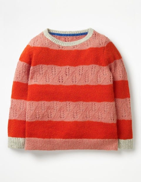 Textured Stripy Sweater - Poppy Red/Formica Pink Textured Stripy Sweater - Poppy Red/Formica Pink