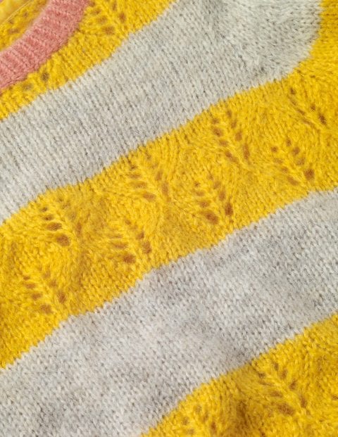 Textured Stripy Sweater - Honeycomb Yellow/Grey Marl Textured Stripy Sweater - Honeycomb Yellow/Grey Marl