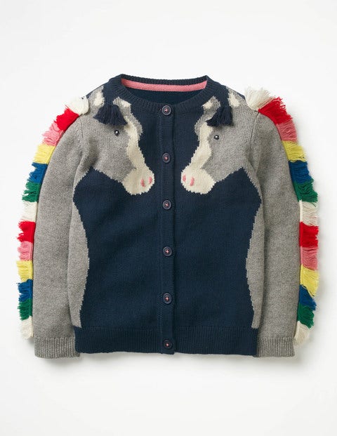 Fun Cardigan - School Navy Horse Fun Cardigan - School Navy Horse