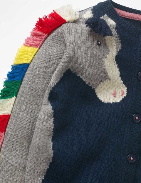 Fun Cardigan - School Navy Horse Fun Cardigan - School Navy Horse