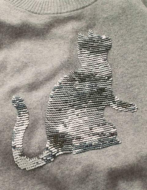 Colour-Change Sequin Sweater - Grey Marl Cat Colour-Change Sequin Sweater - Grey Marl Cat
